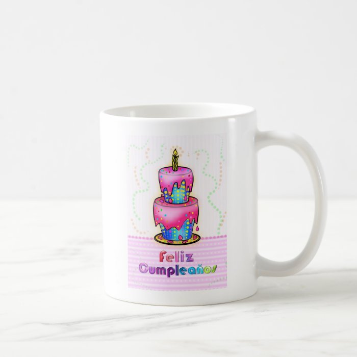 Feliz cumpleaños Spanish fun Birthday Cake gift Coffee Mug