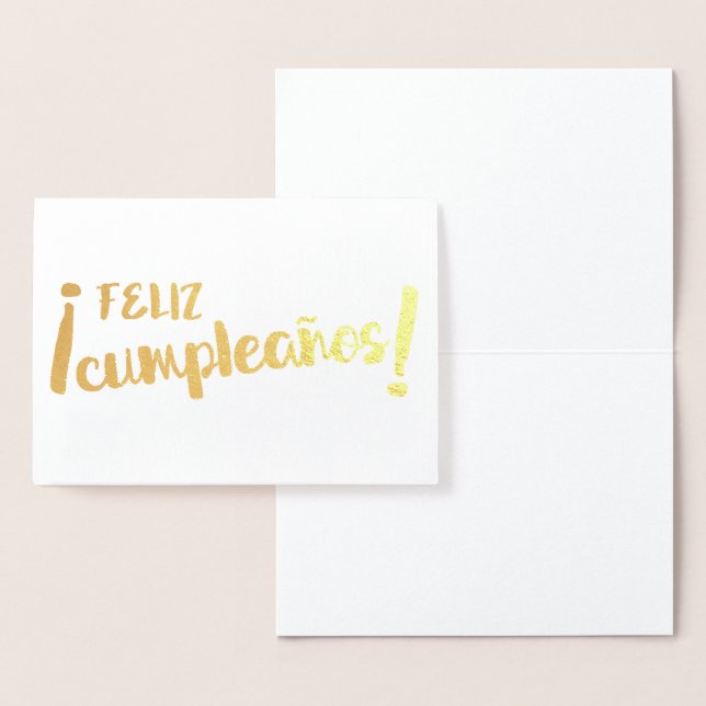 Feliz Cumpleaños Spanish Happy Birthday Brush Foil Card (Display)