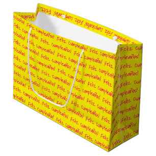 Feliz Cumpleaños Spanish Happy Birthday Fiesta Large Gift Bag