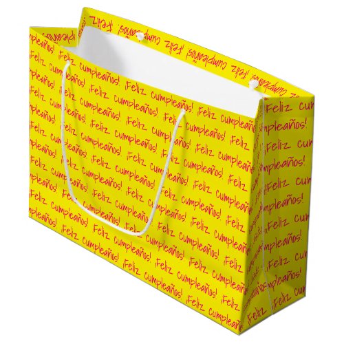 Feliz Cumpleaos Spanish Happy Birthday Fiesta Large Gift Bag