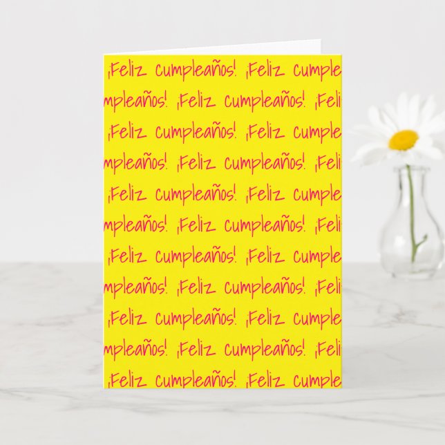 Feliz Cumpleaños Spanish Happy Birthday Fun Blank Card (Small Plant)