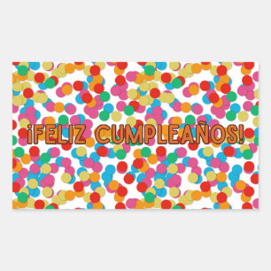 Feliz cumpleaños, Spanish happy birthday  Rectangular Sticker
