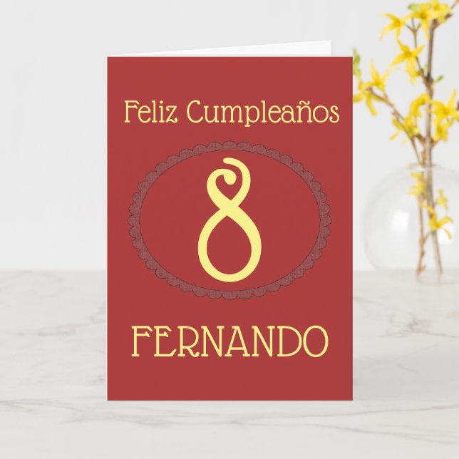 Feliz Cumpleaños Spanish Personalized Birthday Card (Yellow Flower)