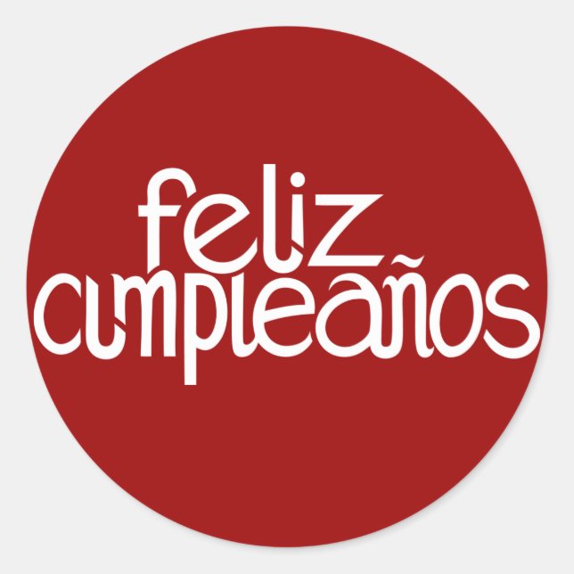 Feliz Cumpleaños white Sticker (Front)