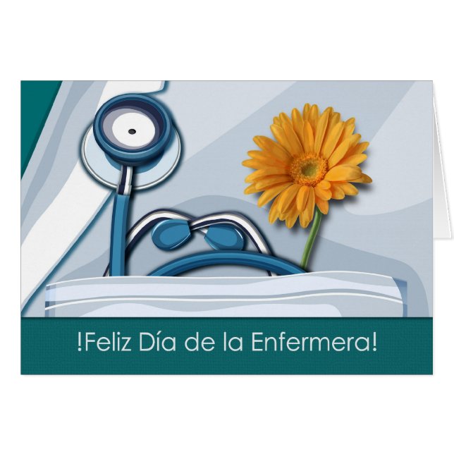 Feliz Día de la Enfermera. Nurses Day Card (Front Horizontal)