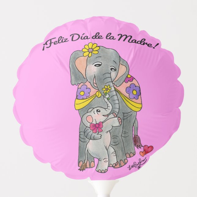 ¡Feliz Día de la Madre! Madre y Hija Balón Balloon (Front)