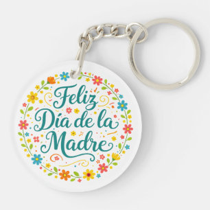 Feliz Dia De La Madre Mother's Day Calligraphy Keychain