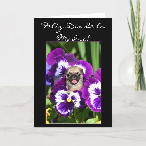 Feliz dia de la Madre Pug Greeting card