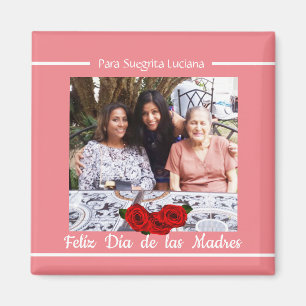 Feliz Día de Las Madres Roses Soft Coral Magnet