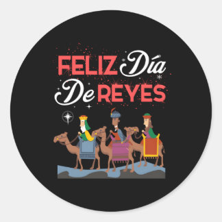 Feliz Dia De Reyes Happy Three Kings Day Epiphany Classic Round Sticker