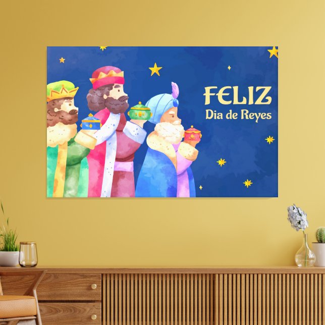 Feliz Dia De Reyes Three Kings Canvas Print (Insitu(LivingRoom))