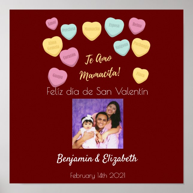 Felíz día de San Valentín Red Te Amo Mamacita Poster (Front)