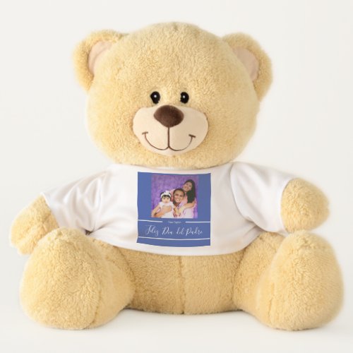 Feliz Da del Padre Blue Fathers day Spanish Teddy Bear