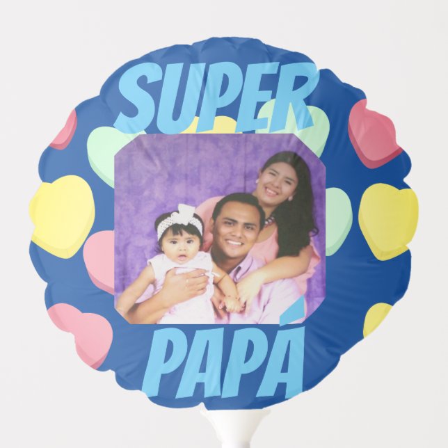 Feliz día del Padre Super Papá Spanish Balloon (Front)