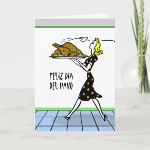 Feliz dia Del Pavo, Thanksgiving in Spanish Holiday Card