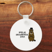 Feliz Groundhog Day! Keychain (Back)