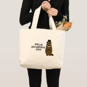 Feliz Groundhog Day! Large Tote Bag (Front (Product))