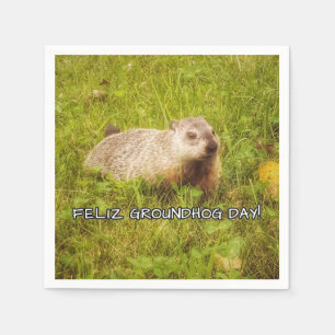 Feliz Groundhog Day! napkins
