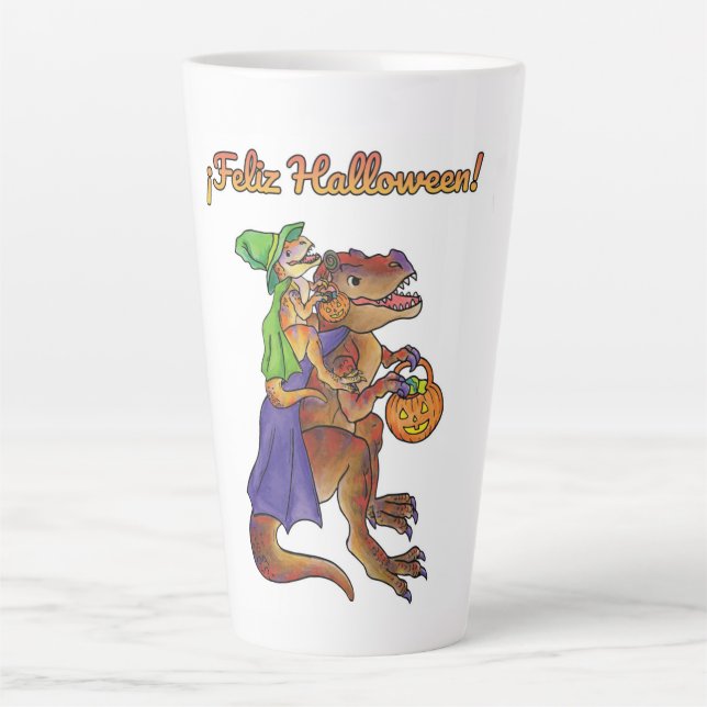 Feliz Halloween Dinosaur Mug Large (Front)