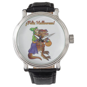 Feliz Halloween Dinosaur Wrist Watch SPANISH