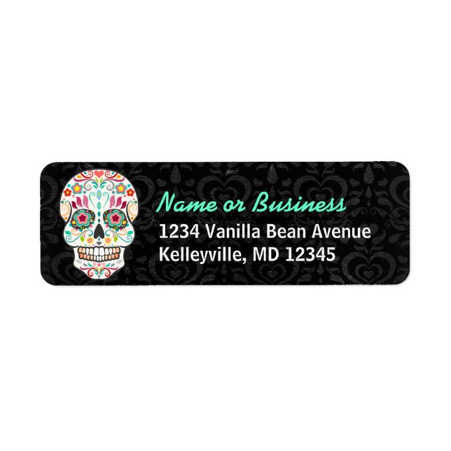 Feliz Muertos - Custom Sugar Skull Address Labels (Front)