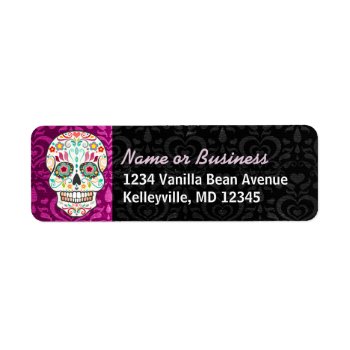 Feliz Muertos - Custom Sugar Skull Address Labels by creativetaylor at Zazzle