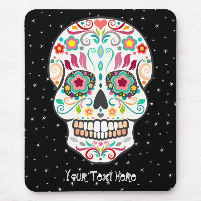 Feliz Muertos - Custom Sugar Skull Mousepad (Front)