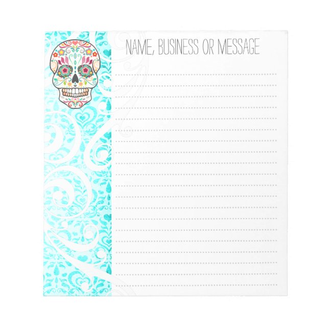 Feliz Muertos - Custom Sugar Skull Notepad (Front)