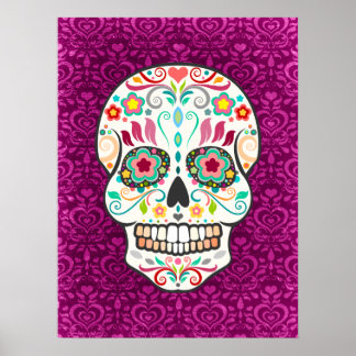Feliz Muertos - Festive Sugar Skull Art Poster