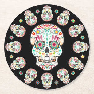 Feliz Muertos - Festive Sugar Skull Coasters