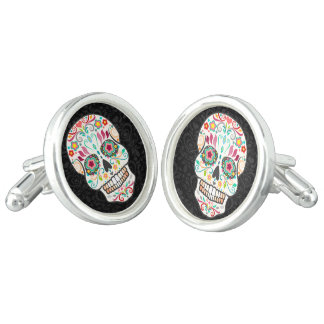 Feliz Muertos - Festive Sugar Skull Cufflinks