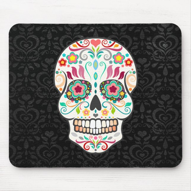Feliz Muertos - Festive Sugar Skull Mousepad (Front)