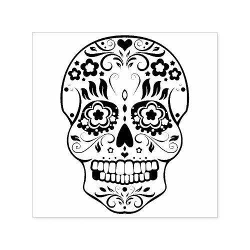 Feliz Muertos Festive Sugar Skull Self_Ink Stamp