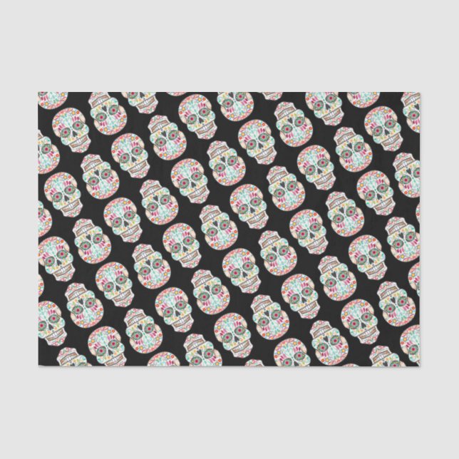 Feliz Muertos - Festive Sugar Skull Tissue Paper (Front)