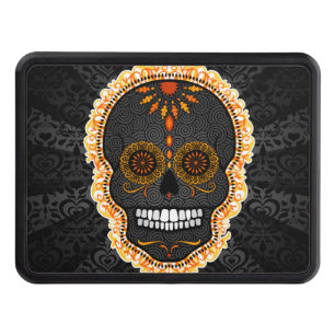 Feliz Muertos - Festive Sugar Skull Trailer Hitch Hitch Cover