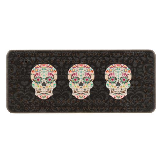Feliz Muertos - Festive Sugar Skulls Cribbage Game Wood Cribbage Board (Front (Horizontal))