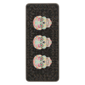 Feliz Muertos - Festive Sugar Skulls Cribbage Game Wood Cribbage Board (Front Vertical)