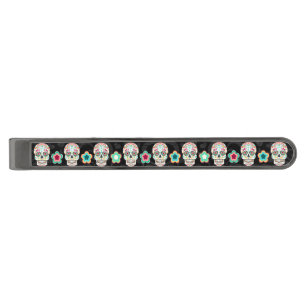 Feliz Muertos - Festive Sugar Skulls Tie Bar