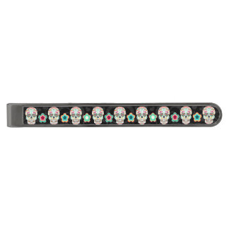 Feliz Muertos - Festive Sugar Skulls Tie Bar