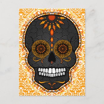 Feliz Muertos - Happy Sugar Skull Postcard by creativetaylor at Zazzle