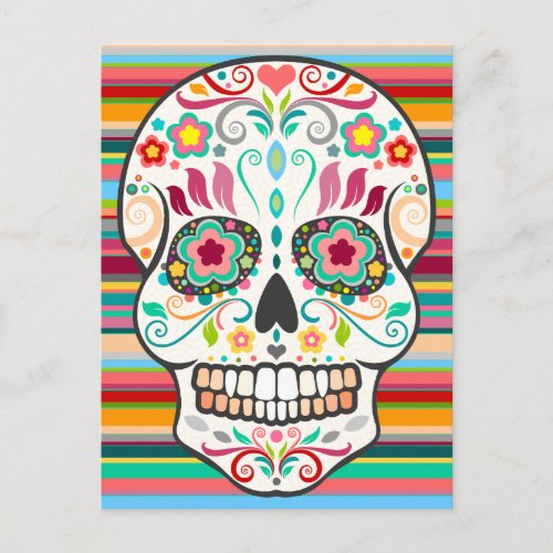 Feliz Muertos _ Happy Sugar Skull Postcard