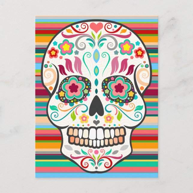 Feliz Muertos - Happy Sugar Skull Postcard (Front)