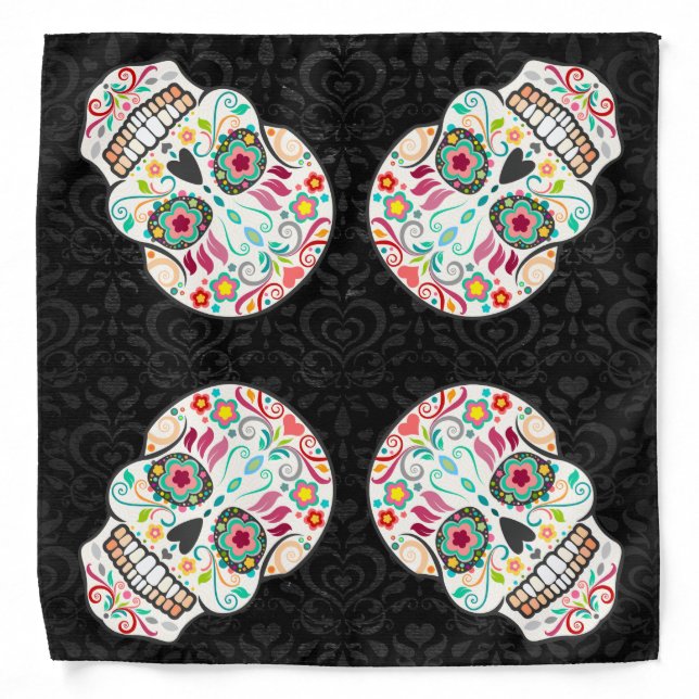 Feliz Muertos - Happy Sugar Skulls Bandana (Front)