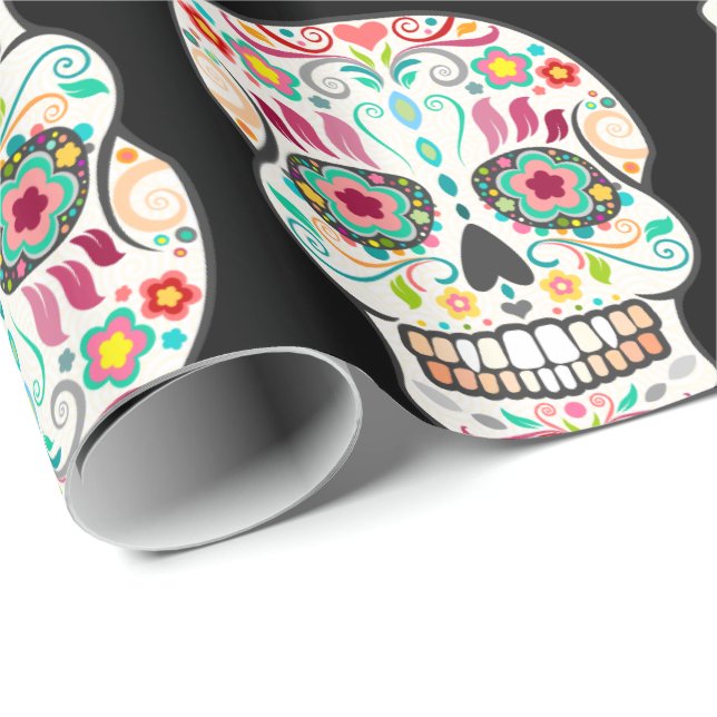 Feliz Muertos - Happy Sugar Skulls Wrapping Paper (Roll Corner)