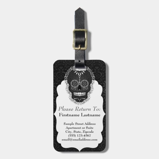 Feliz Muertos - Sugar Skull Custom Tag (Front Vertical)
