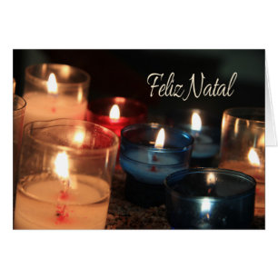Feliz Natal  Burning candles christmas Cards