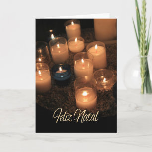 Feliz Natal  Burning candles christmas Holiday Card