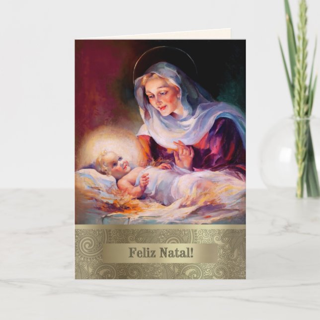 Feliz Natal. Fine Art Christmas Card in Portuguese (Front)
