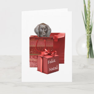 Feliz Natal german shorthaired pointer Chistmas Holiday Card