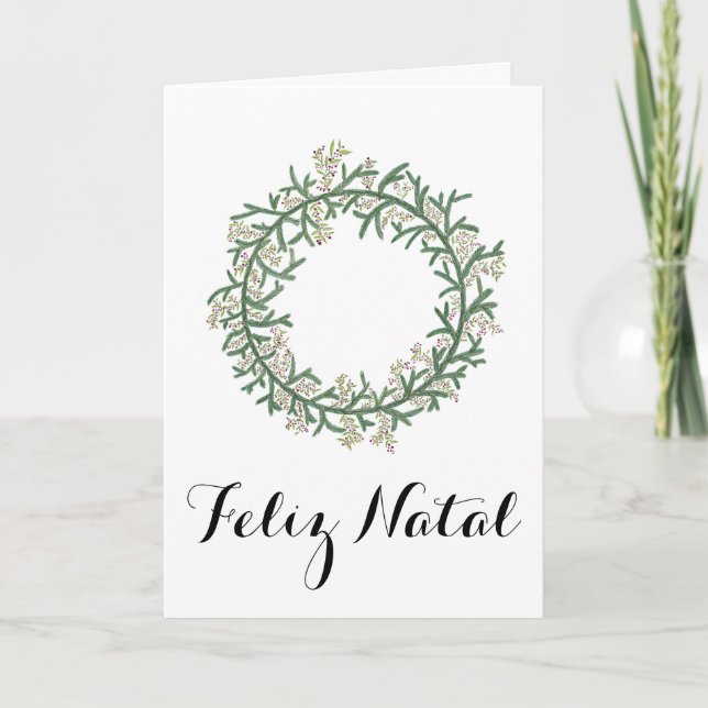 Feliz Natal, Portugese Christmas  Holiday Card (Front)